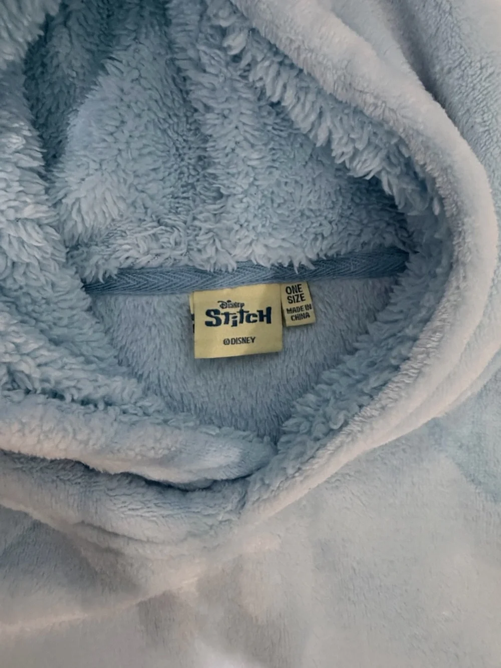Disney Stitch Light Blue Plush Hoodie - Picture 3 of 3